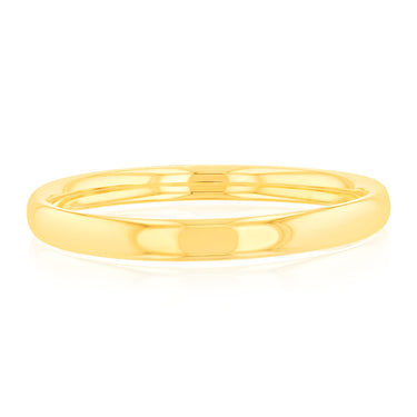 Sterling Silver Gold Plated Plain Polished Bangle
