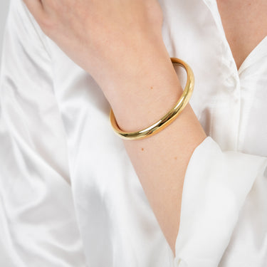 Sterling Silver Gold Plated Plain Polished Bangle