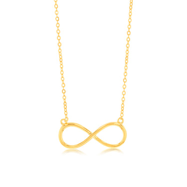 Sterling Silver Gold Plated Infinity Pendant On 40+5cm Chain