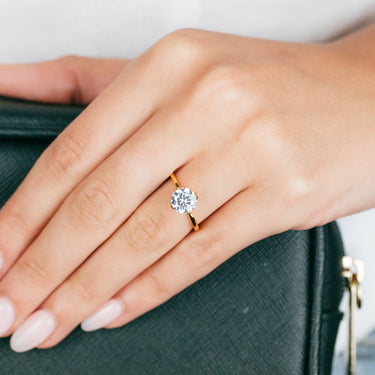 Sterling Silver Gold Plated Brilliant Cut White Zirconia Ring