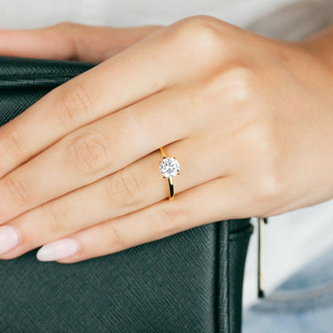 Sterling Silver Gold Plated Brilliant Cut White Zirconia Ring