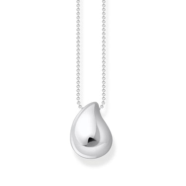 Thomas Sabo Sterling Silver Bold Organic Drop Pendant On 45-50cm Chain