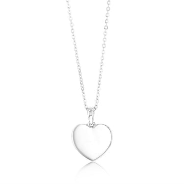 Sterling Silver Plain Heart Pendant On Chain