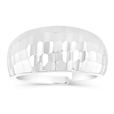 Sterling Silver Beaten Patterned Open Ring
