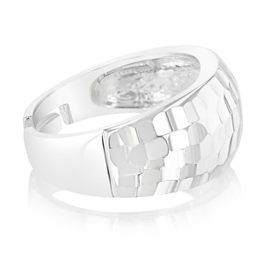 Sterling Silver Beaten Patterned Open Ring