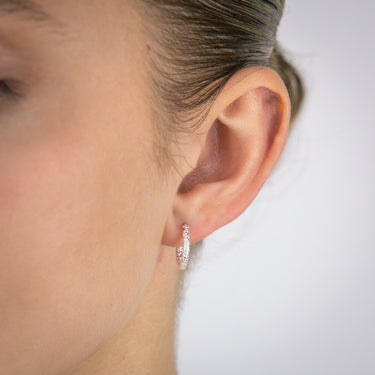 Sterling Silver Patterned 10mm Hoop Earrings