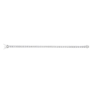 Sterling Silver Rhodium Plated 4mm Cubic Zirconia 18.4cm Tennis Bracelet