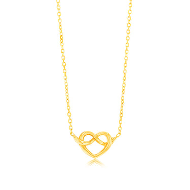 Sterling Silver Gold Plated Angel Wings Heart Pendant On 42+3cm Chain