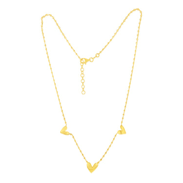 Sterling Silver Gold Plated Heart Charm 45cm Chain