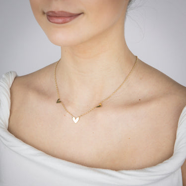 Sterling Silver Gold Plated Heart Charm 45cm Chain