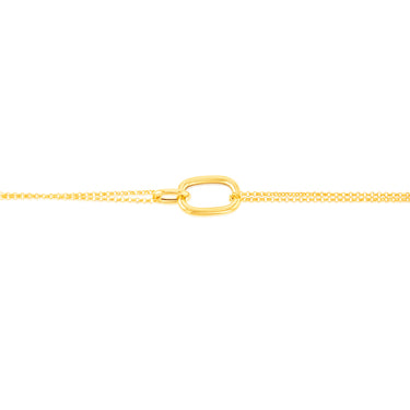 Sterling Silver Gold Plated Plain Link 19.5cm Bracelet