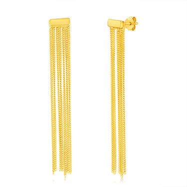Sterling Silver Gold Plated Tassle Drop Earrings