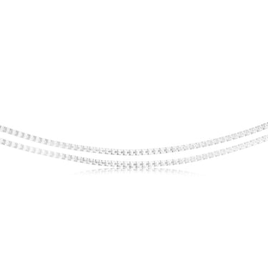 Sterling Silver Stamped Fancy Double Strand 41+5cm Chain