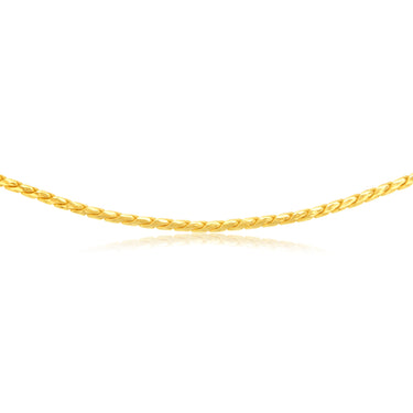 Sterling Silver Gold Plated Diamond Cut Twisted Curb 42.5+5cm Chain