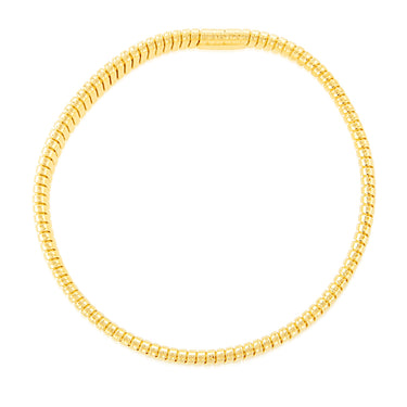 Sterling Silver Gold Plated Broad Ribbed 68mm Bangle