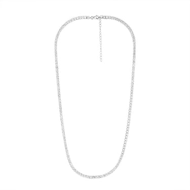 Sterling Silver Rhodium Plated 3mm Cubic Zirconia Tennis 50cm Bracelet