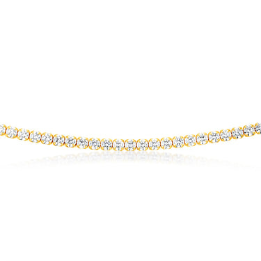 Sterling Silver Gold Plated 3mm Cubic Zirconia Tennis 50cm Chain
