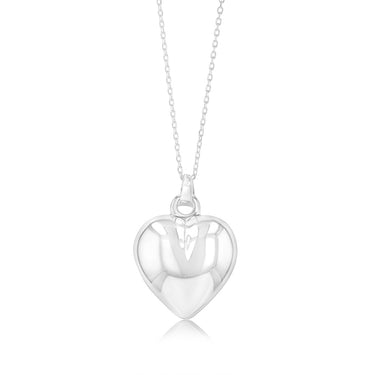 Sterling Silver Heart Pendant On 42+3cm Chain