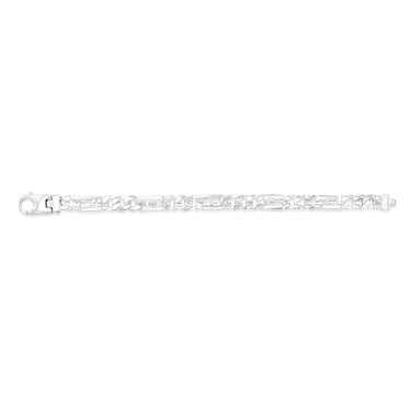 Sterling Silver Fancy 250 Gauge Curb And Green Link 23cm Bracelet