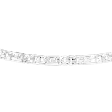 Sterling Silver Fancy 250 Gauge Curb And Green Link 50cm Chain