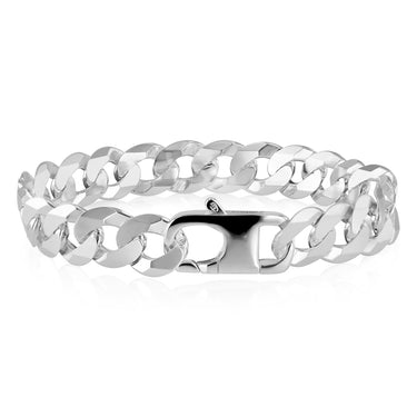 Sterling Silver Flat 300Gauge Curb 23cm Bracelet
