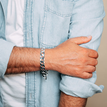 Sterling Silver Flat 300Gauge Curb 23cm Bracelet