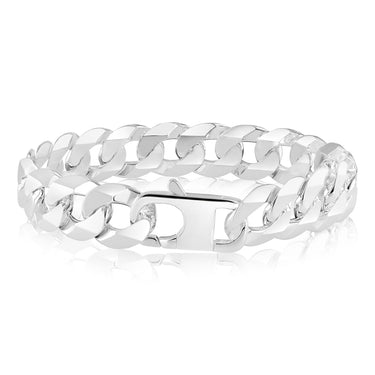 Sterling Silver Flat 350 Gauge Curb 23cm Bracelet