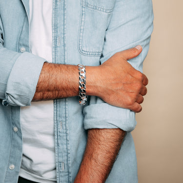 Sterling Silver Flat 350 Gauge Curb 23cm Bracelet