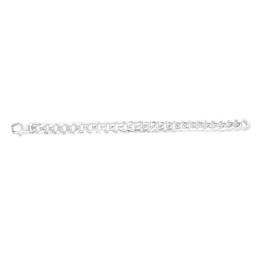 Sterling Silver Fancy 300 Gauge Oval Curb 23cm Bracelet