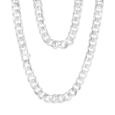 Sterling Silver Fancy 300 Gauge Oval Curb 50cm Chain
