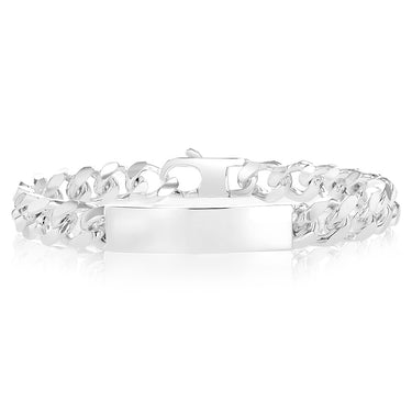 Sterling Silver Fancy 300 Gauge Oval Curb 23cm ID Bracelet