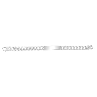 Sterling Silver Fancy 300 Gauge Oval Curb 23cm ID Bracelet