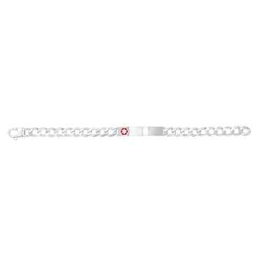 Sterling Silver Open 180 Gauge Curb Fancy ID 21cm Bracelet