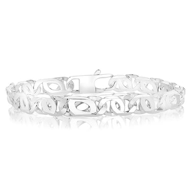 Sterling Silver Tiger Eye 200 Gauge Link 23cm Bracelet