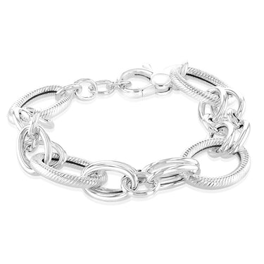 Sterling Silver Fancy 19.5cm Bracelet