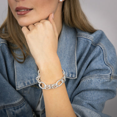 Sterling Silver Fancy 19.5cm Bracelet