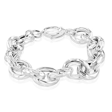 Sterling Silver Fancy 21cm Bracelet