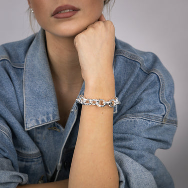 Sterling Silver Fancy 21cm Bracelet