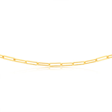 Sterling Silver Gold Plated Toggle Bar Paperclip 45cm Chain