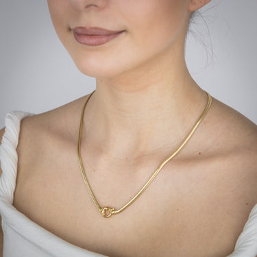 Sterling Silver Gold Plated Bolt Ring Cashmere 50cm Chain