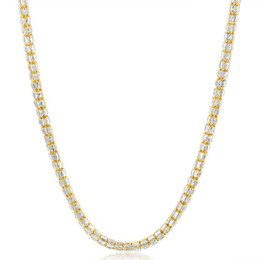 Sterling Silver Gold Plated Fancy 150 Gauge 45cm Chain