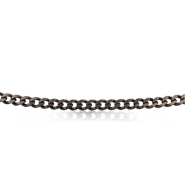 Sterling Silver Black Rhodium Plated Curb 150 Gauge 55cm Chain