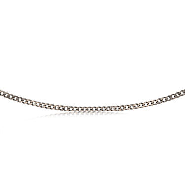 Sterling Silver Black Rhodium Plated Curb 150 Gauge 55cm Chain