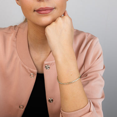 Sterling Silver And Gold-Plated Two-Tone Fancy 300 Gauge 19cm Bracelet