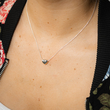 Sterling Silver Mini Puffed Heart Pendant on Chain