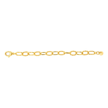 Sterling Silver Gold Plated Fancy Chunky Paperclip 19cm Bracelet