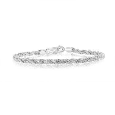 Sterling Silver Fancy Twisted 19cm Bracelet