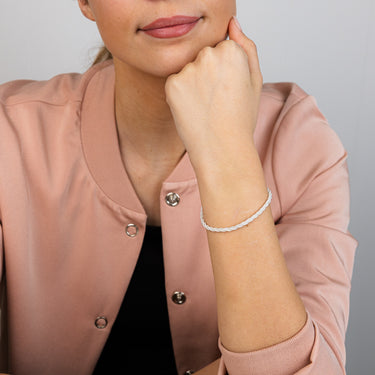 Sterling Silver Fancy Twisted 19cm Bracelet