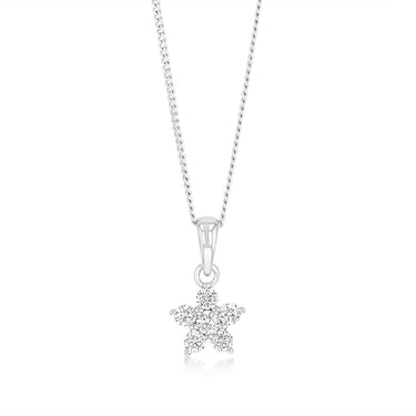 Sterling Silver Cubic Zirconia Flower Pendant