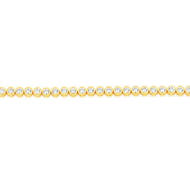 Sterling Silver Gold Plated 3mm Bezel White Cubic Zirconia 16+3cm Bracelet